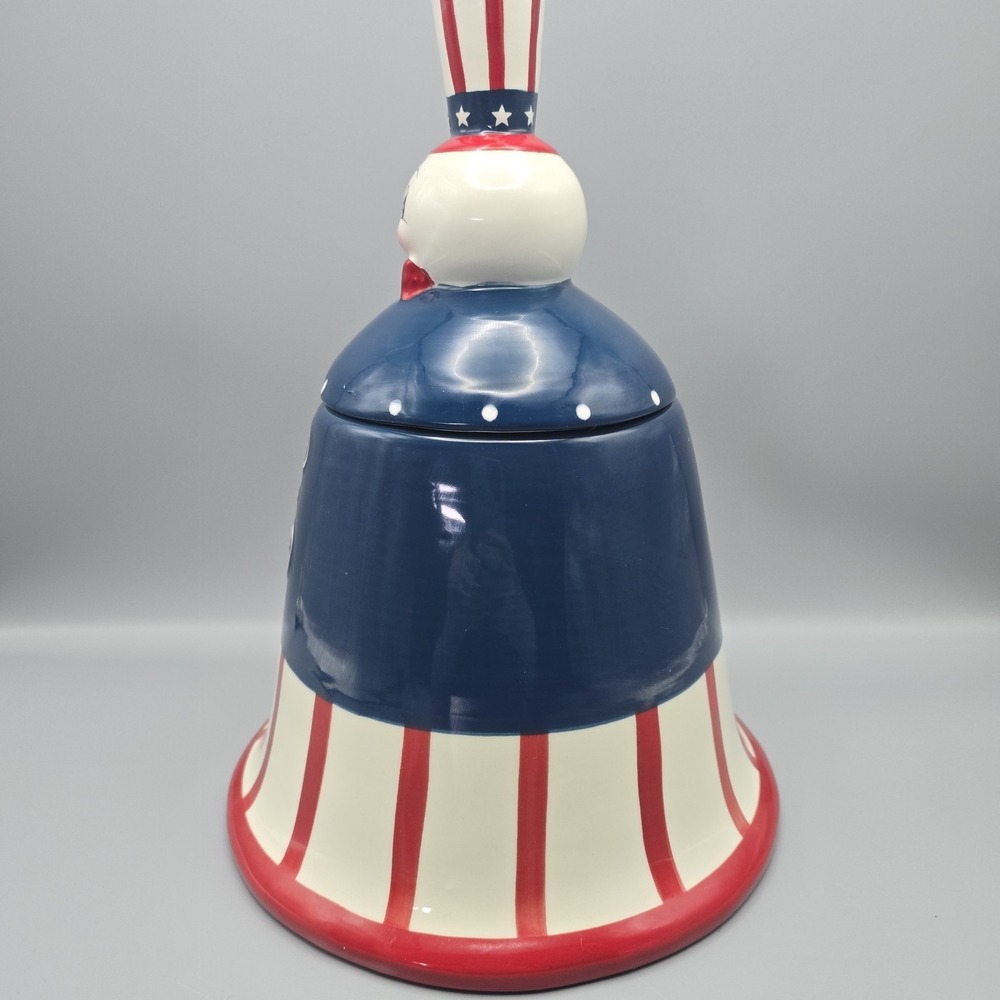 Johanna‎ Parker Carnival Cottage Mr Liberty Bell Cookie Jar Patriotic Canister - Picture 8 of 16